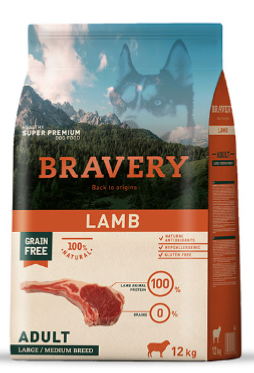 BRAVERY LAMB ADULT LARGE/MEDIUM 12KG 