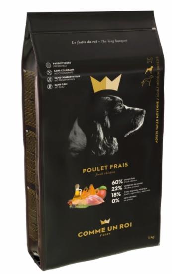 CUR-CROQUETTES SANS CEREALES POULET FRAIS CHIEN ADULTE 11KG