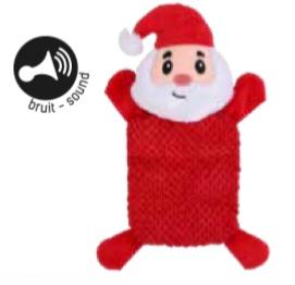 JOUET CHIEN PELUCHE PERE NOEL + SIFFLET 30CM