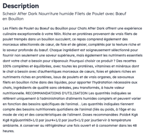 SCHESIR Chat After Dark Filets de Poulet avec Bœuf en Bouillon - 80g