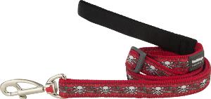 RED DINGO Dog laisse Design Skull & Roses Red L 25mm x 1.8m