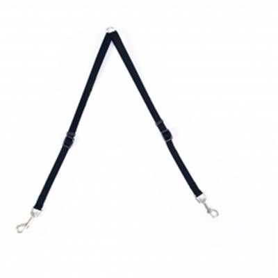 Nylon coupleur laisse DOUBLE ATTACHES Noir 40-70cm/15mm