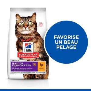 Hill's Science Plan Sensitive Stomach & Skin croquettes pour chat au poulet 1,5kg