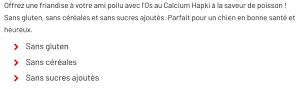 FRIANDISES HAPKI OS DE CALCIUM AVEC PEAU DE POISSON 85GR