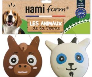 JOUET CHIEN DUO FERME CHEVRE ANE - LATEX NATUREL