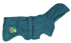 PEIGNOIR CHIEN TAILLE S - MOTIFS TROPICAL