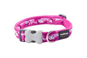 RED DINGO Dog collier Design Camouflage Hot Pink M 20mm x 31-47cm