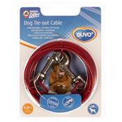 CABLE DE NICHE PLASTIFIEE ROUGE 4,5M pour des chiens jusqu'à 25kg