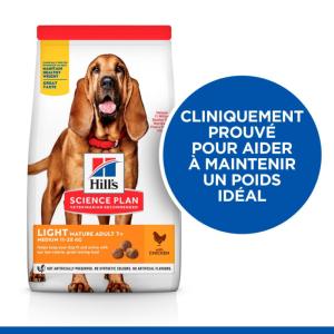 HILL'S SCIENCE PLAN croquettes pour Chien Adulte Mature 7+ Light au Poulet 12kg