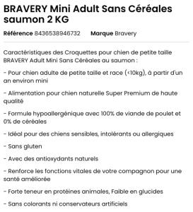 BRAVERY SALMON MINI ADULT 2 KG