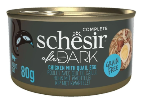 SCHESIR Chat After Dark 80 G - Poulet Œuf De Caille