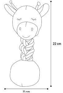 JOUET CHIOT BRITTY GIRAFE TAUPE/OCRE 11x8x22CM 1PC