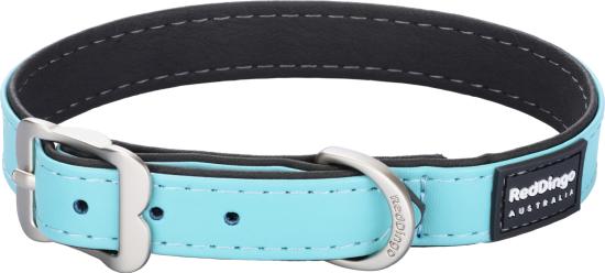 RED DINGO Dog collier Elegant cuir vegan Turquoise M/L 25mm, 50cm