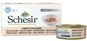 SCHESIR Multipack 6 x 50 g - Chat - en gelée - Thon avec saumon