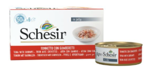 SCHESIR Multipack 6 x 50 g - Chat - en gelée - Thon avec crevettes