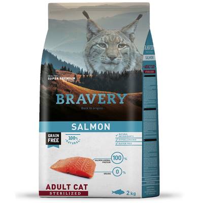 BRAVERY CAT ADULT STERILIZED SALMON 2 KG