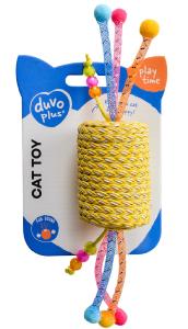 JOUET CHAT Jolly rouleau jaune avec cordes Jaune 22x4,5x4,5cm