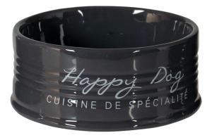 MANGEOIRE CERAMIQUE STONE HAPPY DOG Ø14,5cm ANTHRACITE