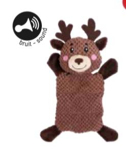 JOUET CHIEN PELUCHE CERF + SIFFLET 30CM