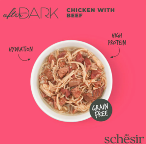 SCHESIR Chat After Dark Filets de Poulet avec Bœuf en Bouillon - 80g