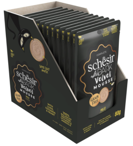 SCHESIR After Dark, Poulet & boeuf en Mousse, Nourriture Humide complète Chat Adulte 80g