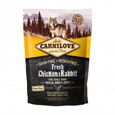 CARNILOVE FRESH - DOG - ADULT -CHICKEN & RABBIT - MUSCLES, BONES 1.5KG