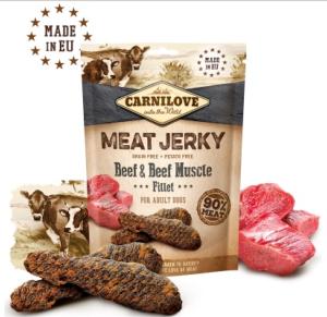 CARNILOVE - DOG TREATS - JERKY - BEEF AND BEEF MUSCLE FILLET- 100 G