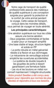 Cage de transport plastique + porte métal 122,3 x 81,8 x96,2cm