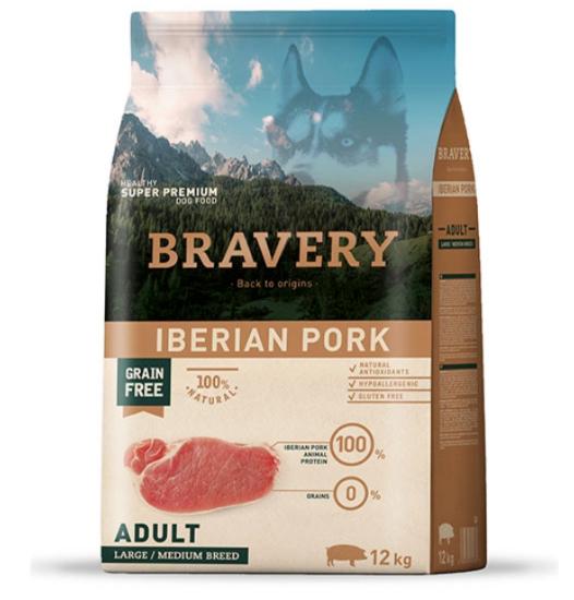 BRAVERY IBERIAN PORK ADULT LIGHT LARGE/MED 12 KG