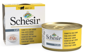 SCHESIR boite 85 g - Chat - en gelée - Thon avec surimi