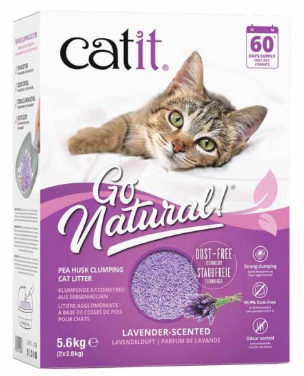 CAT IT - GO NATURAL LITIERE CHAT AGGLOMERANTE LAVANDE 5,6KG = 60 JOURS