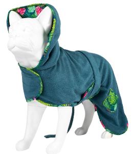 PEIGNOIR CHIEN TAILLE S - MOTIFS TROPICAL