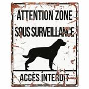 WARNING SIGN SQUARE ROTTWEILER F blanc