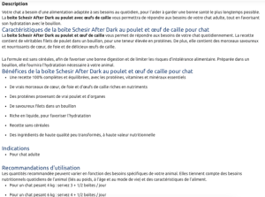 SCHESIR Chat After Dark 80 G - Poulet Œuf De Caille