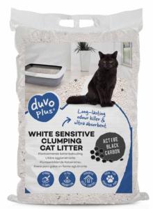 LITIERE COMPACTE AGGLOMERANTE PREMIUM BLANCHE + CHARBON ACTIF 12KG