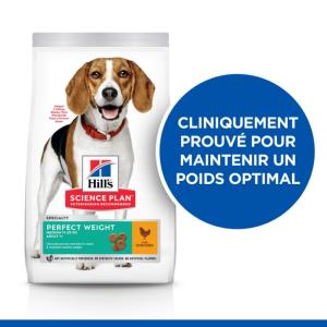 HILL'S SCIENCE PLAN croquettes pour Chien Adulte Medium Perfect Weight au Poulet 2kg