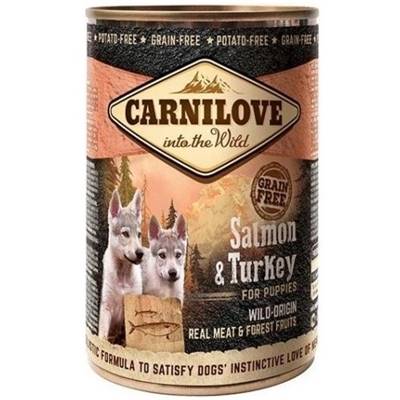 CARNILOVE (CANS) Wild Meat Salmon & Turkey for puppies 400g (Sans Céréales)