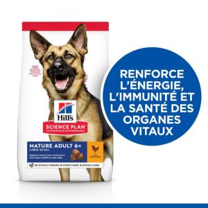 Hill's Science Plan Mature Adult croquettes pour grand chien âgé au poulet 18kg