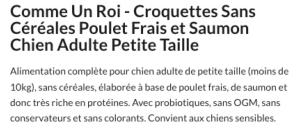 CUR-CROQUETTES SANS CEREALES POULET FRAIS & SAUMON PETIT CHIEN 1,5KG