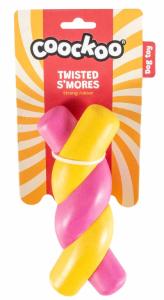 JOUET CHIEN RESISTANT COOCKOO TWISTED S'MORES JAUNE/ROSE 18CM