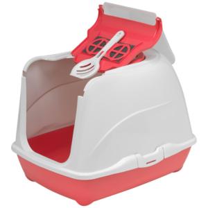 BAC A LITIERE FERMÉ FLIP CAT L 50CM CORAIL