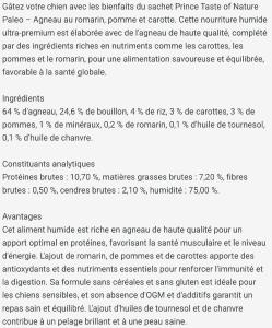 PRINCE TASTE OF NATURE PALEO POUCHES Lamb with Rosemary 150g