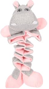 JOUET CHIOT FILSY HIPPOPOTAME ROSE 18x11x34CM
